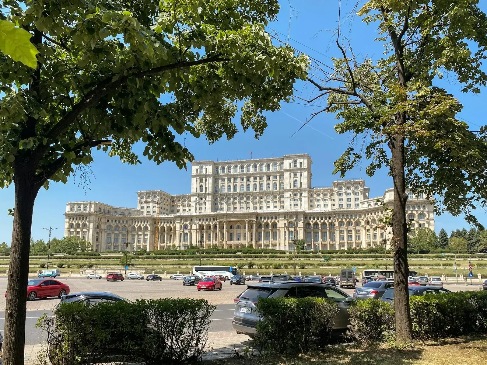 Modern government building in Bucharest, Romania, symbolising the new WorkinRomania digital permit platform